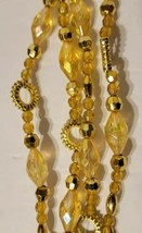Set of 2 Novelty Gold Beaded Garlands 17&#39; Total Shimmer Plastic Beads on Wire - £38.93 GBP