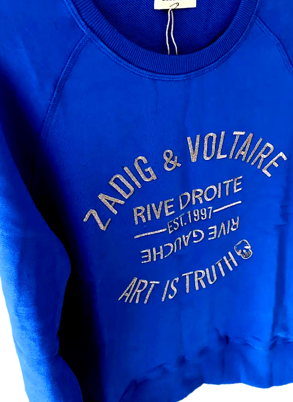 Women's Raglan Sleeve 100% Cotton Sweatshirt - Art Is Truth Embroidered Pullover Item image 5