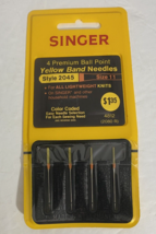 Singer Yellow Band Needles Premium Ball Point Style 2045 Size 11  4812 G... - $5.46