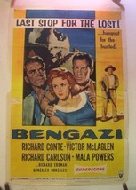Bengazi 1955 Film Poster  Richard Conte Victor McLaglen Mala Powers Beng... - £42.41 GBP