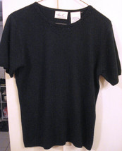 Kathie Lee Embellished Black Sweater Glass Bead Classy Knit Top Size Medium - £15.60 GBP