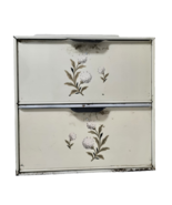 Vintage Aluminum Two Drawer Bread Box 13&quot;x12&quot; with Floral Motifs READ - €107,10 EUR