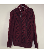 Elegant Burgundy Turtleneck Sweater with Cable Knit Design - $26.91 CAD