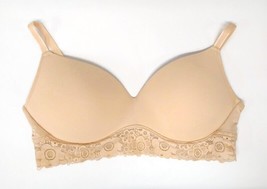 Blake &amp; Co. WM 40C Bra Beige Back Eye Hook Closure Lace Bottom Adjustabl... - £14.85 GBP