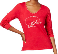 allbrand365 designer Womens Graphic Printed Top Size Medium Color Red - £18.44 GBP