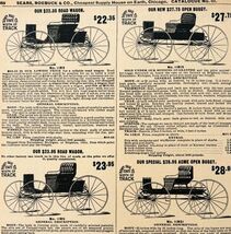 1969 Road Wagons &amp; Buggy 1901 Repro Advertisement Sears Transportation D... - $24.99