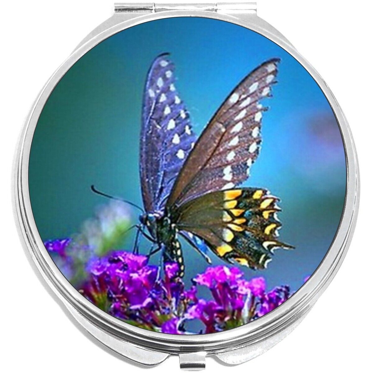 Purple Butterfly Compact with Mirrors - Perfect for your Pocket or Purse - $11.76