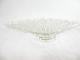 Vintage Fan Shaped Cut Glass Relish Dish – 1950s - £16.73 GBP