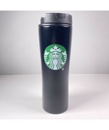 Starbucks Green Logo 16 Ounce Black Stainless Steel Vacuum Tumbler W/ Li... - $21.77