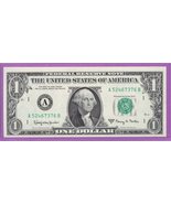 1963A $1.00 Federal Reserve Note Boston District AB block Run 1 A5246737... - $6.15