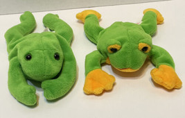 Vintage TY Beanie Babies Lot of 2 Smoochy Frog 97 and Legs Frog 93 No Ha... - £10.07 GBP