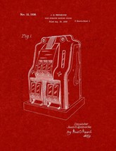 Slot Machine Game Patent Print - Burgundy Red - £6.24 GBP+