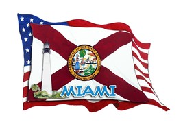 USA FL Flags and Miami Lighthouse Decal Sticker Car Wall Window Cup Cooler - £5.46 GBP+