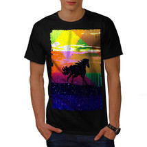 Wellcoda Horse Abstract Art Mens T-shirt, Color Graphic Design Printed Tee - £14.94 GBP+
