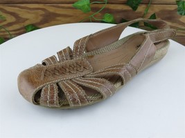 Baretraps Size 7 M Women Sandal Slingback Brown Leather Ready - £13.19 GBP