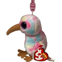 TY Beanie Boos KIWI the Bird Glitter Eyes Plastic Key Clip Plush Keychain Toy - £3.19 GBP