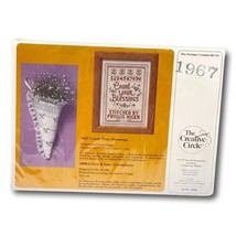 Creative Circle Kit 1967 Sampler Count Your Blessings w Frame 1985 Sealed - $25.69