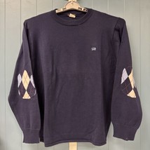 Vintage Rosasen Mens Cotton Navy Blue Sweater Argyle Size XL Made In Hon... - £38.91 GBP