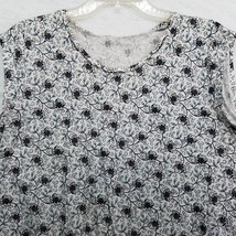 Ann Taylor Loft Shirt Womens Large Petite Short Sleeve Round Neck Ruffle Hem - £7.02 GBP