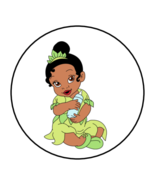 30 BABY TIANA STICKERS ENVELOPE SEALS LABELS 1.5&quot; ROUND CUSTOM MADE - $7.49