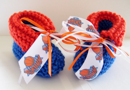New York KNICKS Handmade Basketball Baby Booties - £11.92 GBP