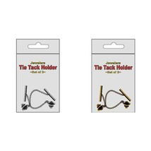  Gold &amp; Silver Tone Tie Tack Holders Kit 4 Pcs - £20.89 GBP