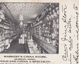 Vtg Postcard Markert&#39;s China Store Marion Ohio Interior Early 1900s Undi... - $14.22