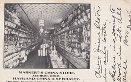 Vtg Postcard Markert&#39;s China Store Marion Ohio Interior Early 1900s Undivided - £11.13 GBP