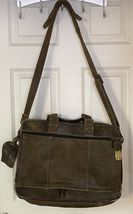 Authentic Vtg Claire Chase Distressed Leather  Briefcase Saddle Messenge... - $47.83 CAD