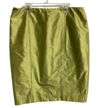 Carlisle  Pencil Skirt Womens Size 12 Green Chartruse Lined Silk - £15.57 GBP