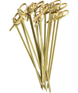 [300 Count] Bamboo Knot Picks - 4.75 Inch Appetizer, Sandwich, &amp; Cocktai... - £10.93 GBP