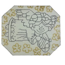 Dena Cross Stitch Canvas Christmas Angel with  Harp Musical Instruments - $13.32