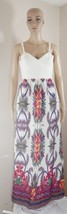 Jealous Tomato Boho Floral Print Maxi Dress  White Bandage Bodice Womens Medium - £36.53 GBP