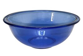 Vintage Pyrex 325 Clear Blue Glass Mixing Bowl 2.5L USA No Stovetop image 2