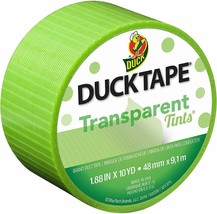 Duck Brand Duct Tape 1 Roll Transparent Tints Lime Green 1.88&quot; x 10 yards - £7.98 GBP