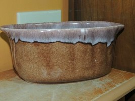 Art Pottery 8.75&quot; Vase Planter Mid Century brown drip glaze Jenkins Cera... - $16.19