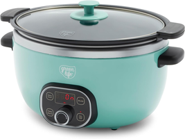Cook Duo Healthy Ceramic Nonstick Programmable 6 Quart Family-Sized Slow Cooker, - £65.46 GBP