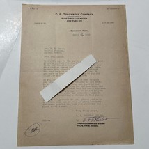 C. R. Tolivar Ice Company Beaumont TX texas 1935 Letter Signed - $47.15