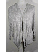 Miami Womens Cardigan Small Gray Back Cut Out Asymmetrical Hem Open Drap... - $14.99