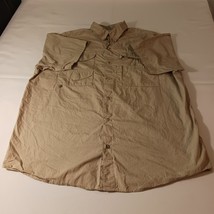 Columbia FM7130 Men's PFG Bonehead Short Sleeve Shirt Tan Fishing Measured Sz L image 11
