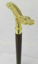 Snake Brass Head Cane Walking Stick Wooden Handmade Men&#39;s Accessories 3 fold 36&quot; - £22.97 GBP