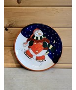 Royal Norfolk Christmas Plate Vintage Skating Snowman Decorative Appetiz... - £16.99 GBP