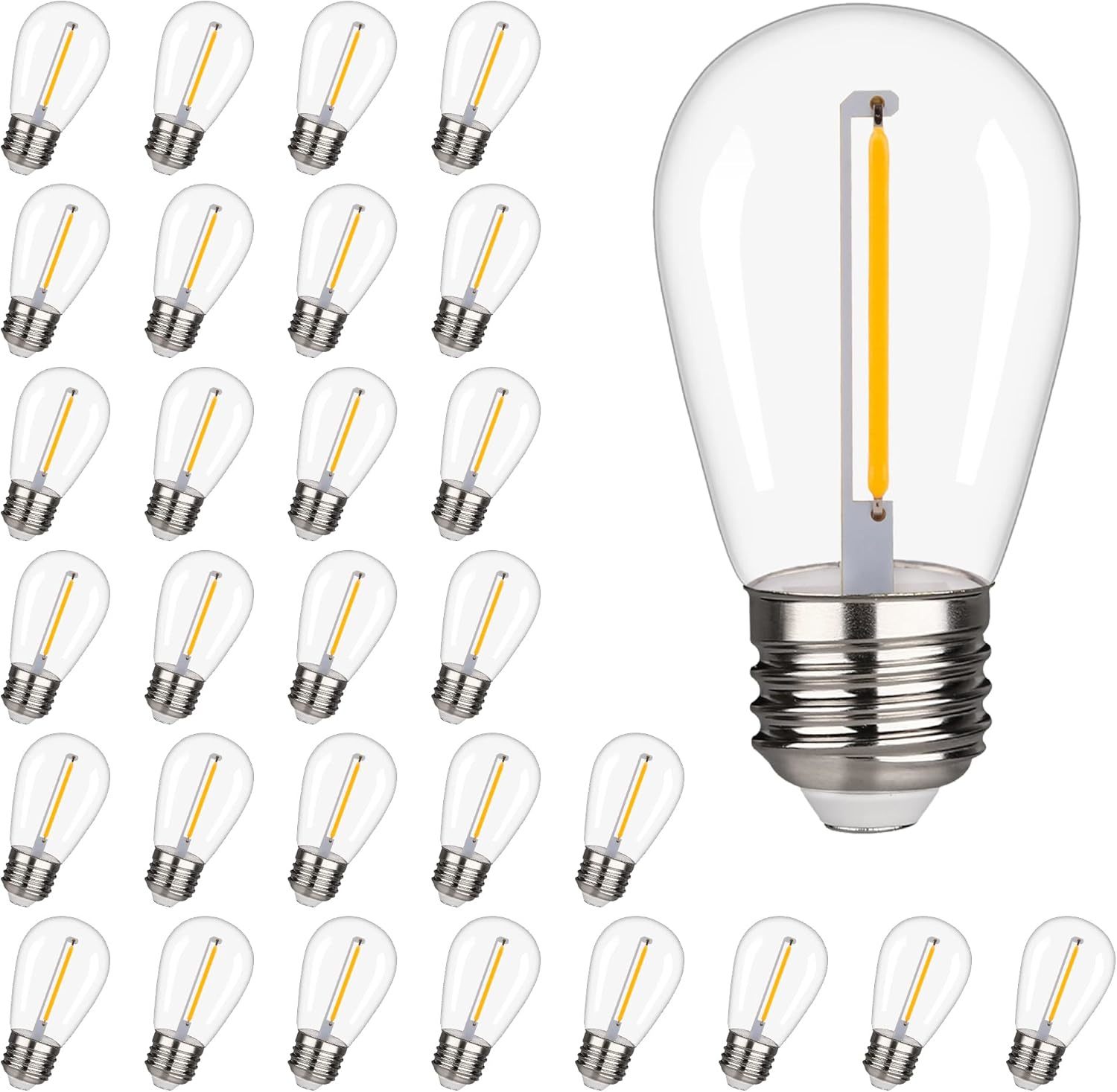 Kgc 30 Pack Shatterproof &amp; Waterproof S14 Replacement Led Light Bulbs –1W - $35.99
