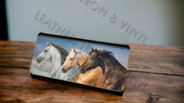 Women&#39;s Trifold Wallet - Three Horses Painting Design - £19.77 GBP