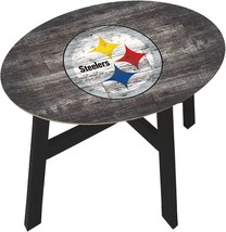 Fan Creations Pittsburgh Steelers Distressed Wood Side Table - £129.86 GBP