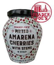Trader Joe&#39;s Pitted Amarena Cherries with Stems in Syrup 16.2 OZ - £15.55 GBP