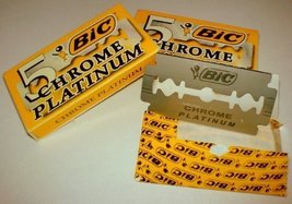 50 BIC Double Edge Razor Blades Chrome Platinum - £10.10 GBP