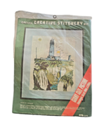 Vogart Crewel Kit 5178 Lighthouse 16" x 20" Creative Stitchery Vintage 1975 - $39.59