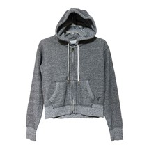 AE American Eagle Juniors Gray Full Zip Crop Hooded Jacket Size Small - £8.66 GBP