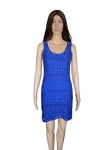 Sexy Blue Bodycon Round Neck Sleeveless Lace Dress Tiana B - £15.76 GBP